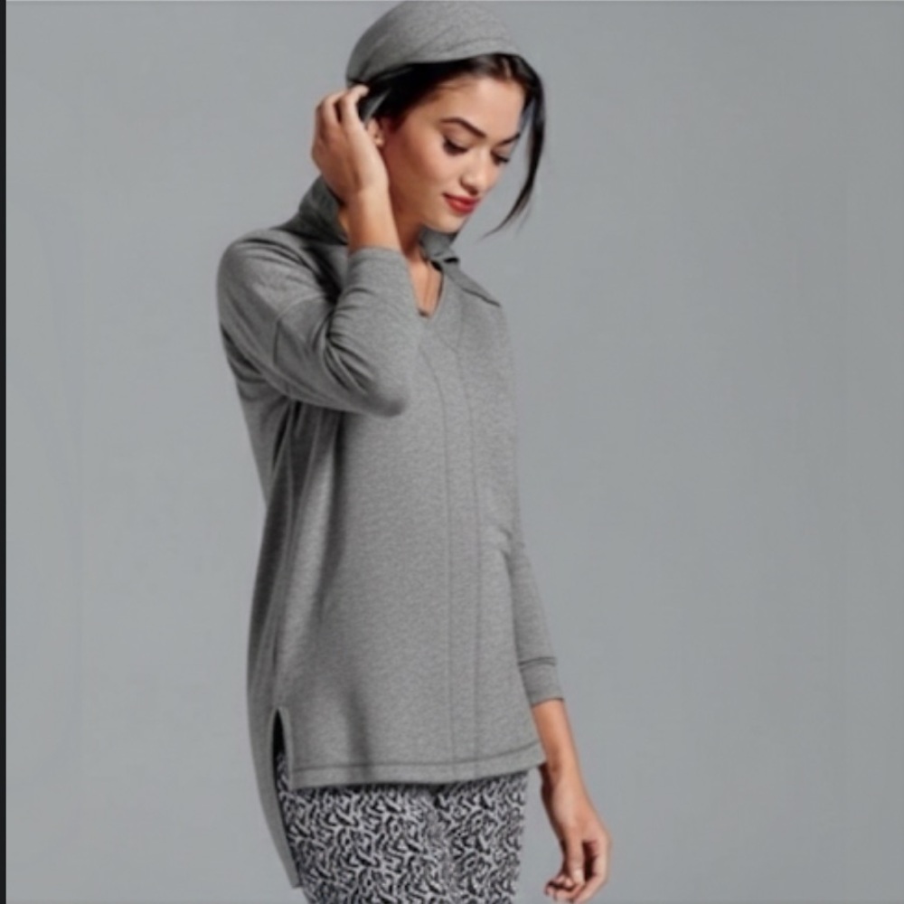 Cabi 3129 Women's Easy Hoodie Blue Grey Lightweight Hooded Sweatshirt Size L